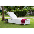 Simple Luxurious Design Resina sintética Rattan Sunbed ou Sun Lounger para Outdoor Garden Beach Pool móveis de vime